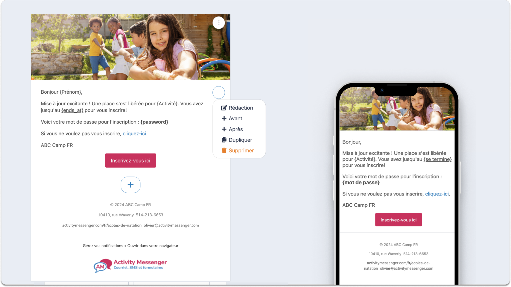 Notification automatisée pour liste d'attente