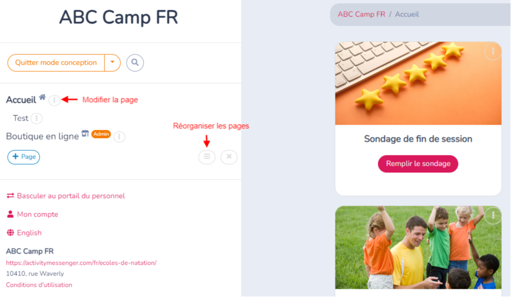 Création du microsite et portail client — illustration