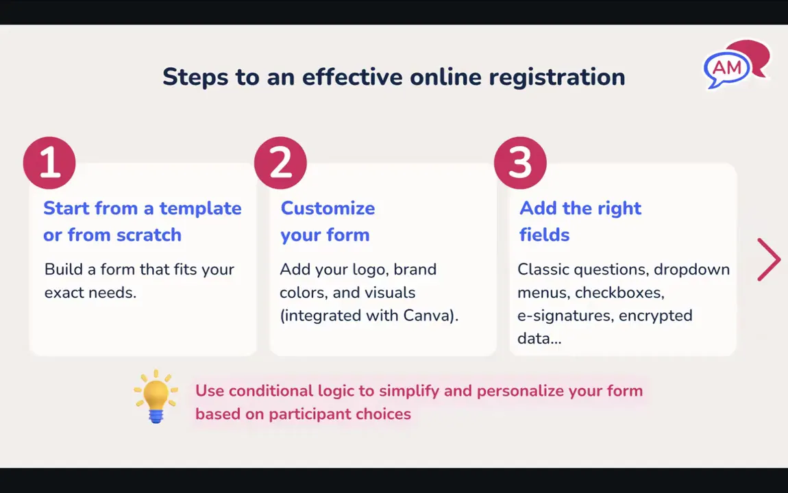 simplify the online registration process: Effective online registration