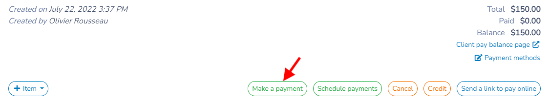 Admin payment (offline)