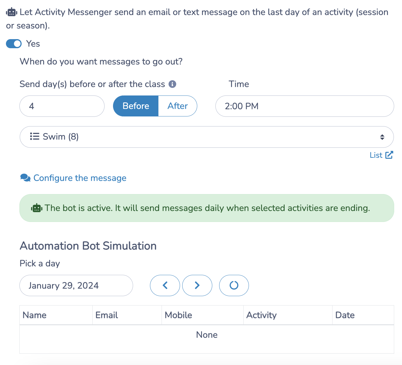 How to automate your end of lesson reminder