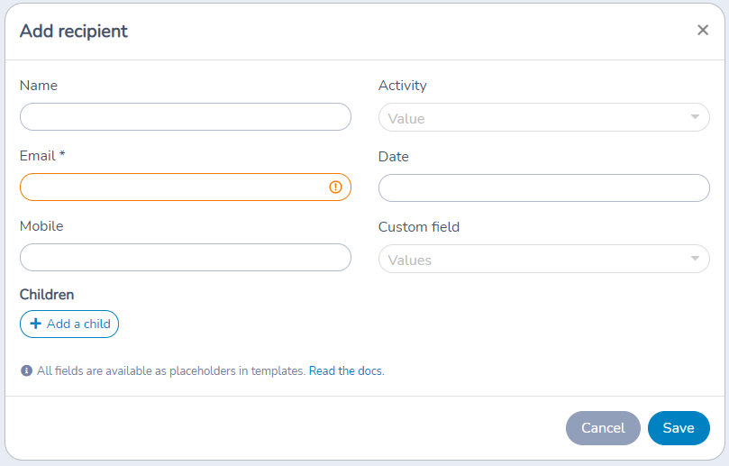 Building a list of recipients from an Excel or CSV uploaded file — illustration