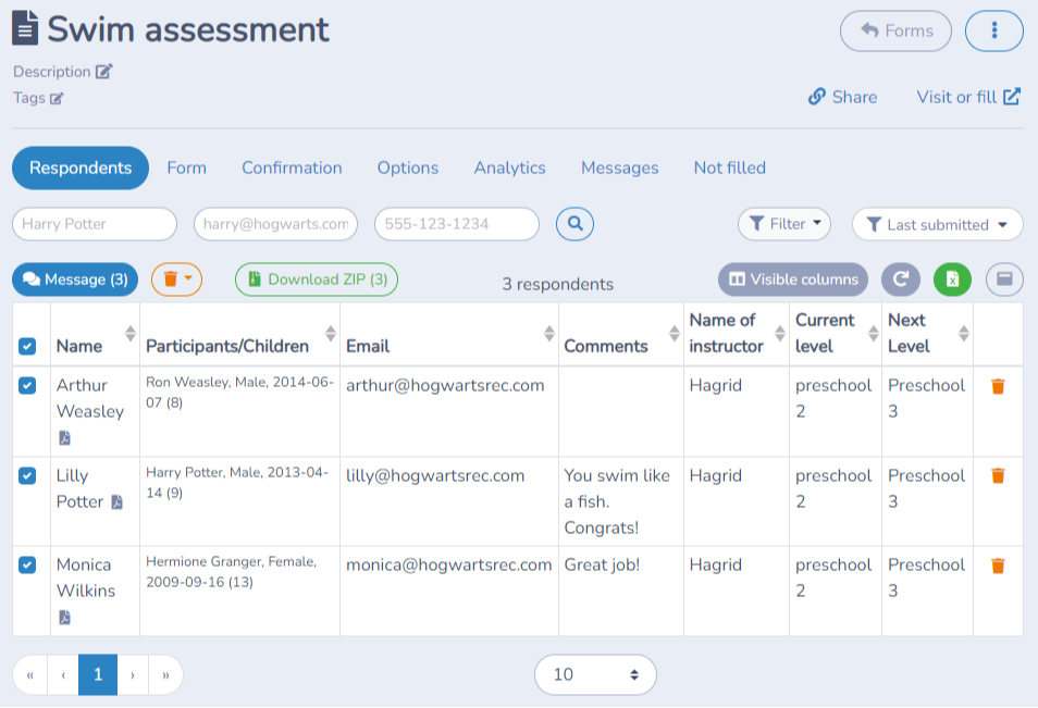 Evaluation forms — illustration