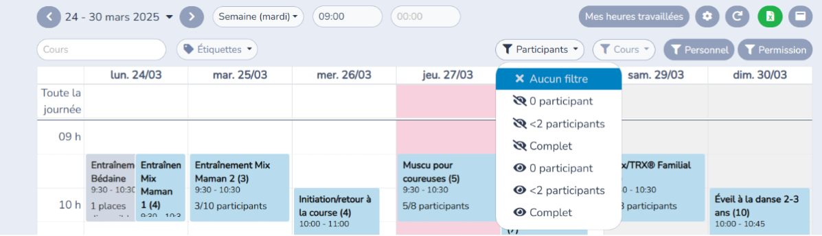 Calendrier du personnel — illustration