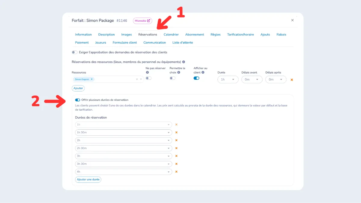 Forfait-reservation-duree-Activity-Messenger