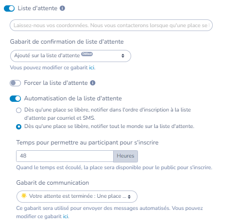 Ajouter des Questions et des Options Supplémentaires