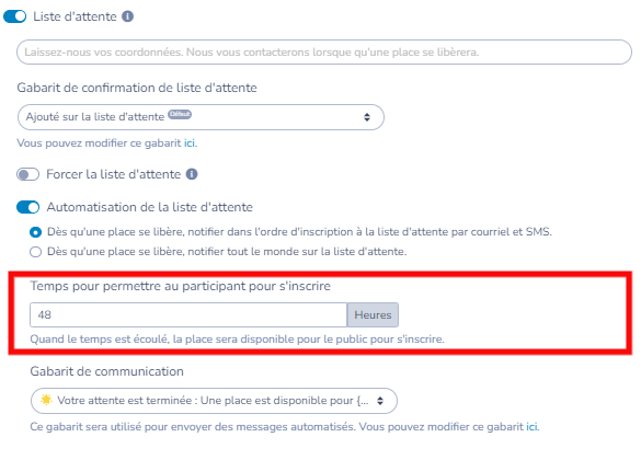 Liste d'attente sur formulaire d'inscription — illustration