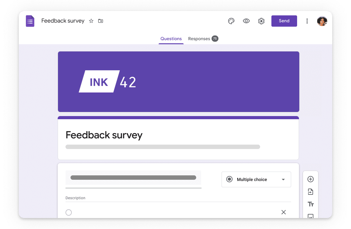 Create a survey with google forms