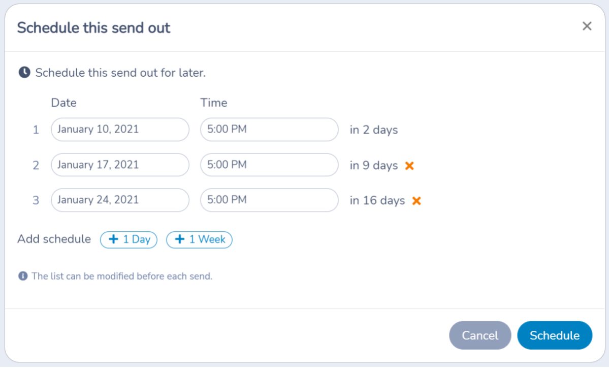 Scheduling messages — illustration