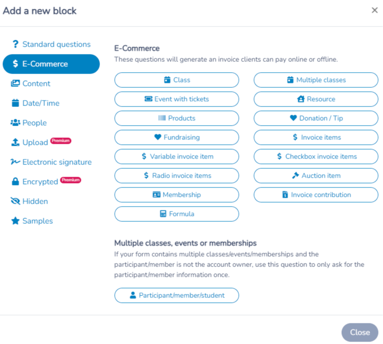 Payment forms — illustration