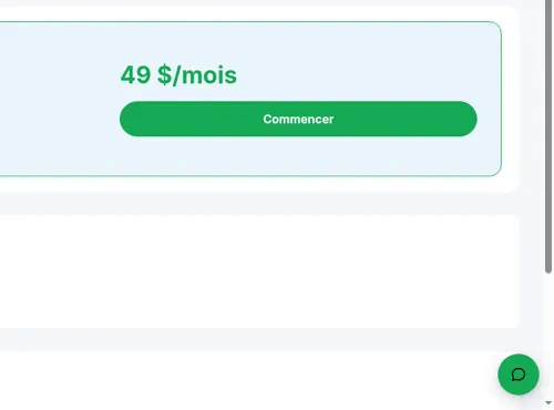 Aperçu avec l’infobulle Discuter avec nous sur le bouton rond du clavardage