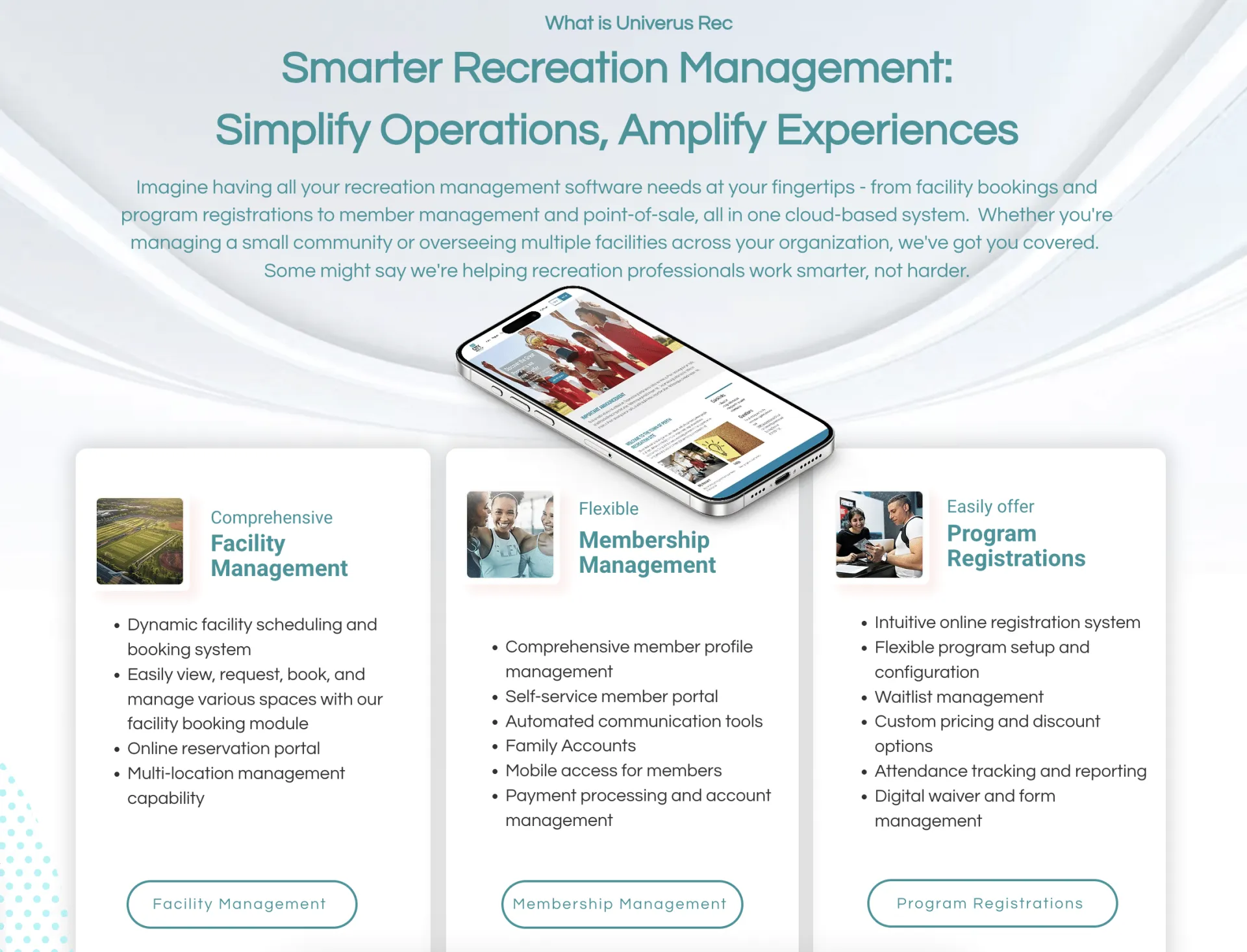 Univerus Rec alternative landing page