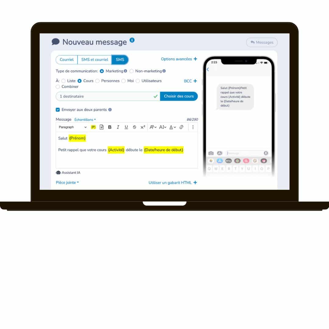 Communications avec vos membres par SMS et courriel