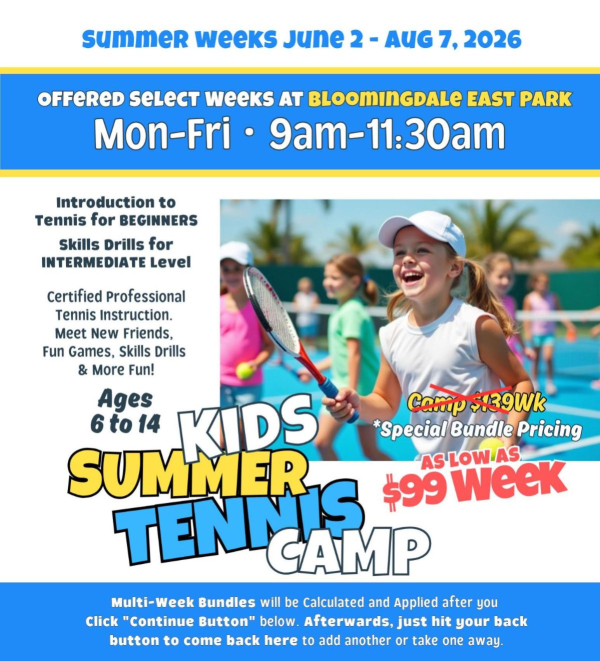TC's Summer Tennis Camp at Bloomingdale Park by TheTennisConnection.com