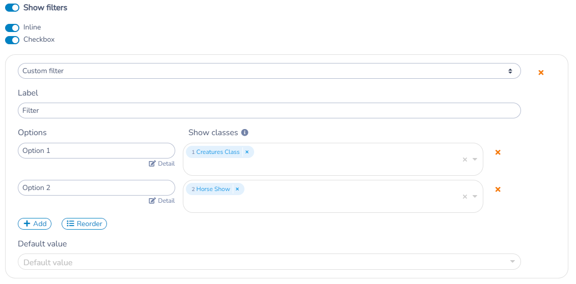 Multiple Classes configuration, step 3