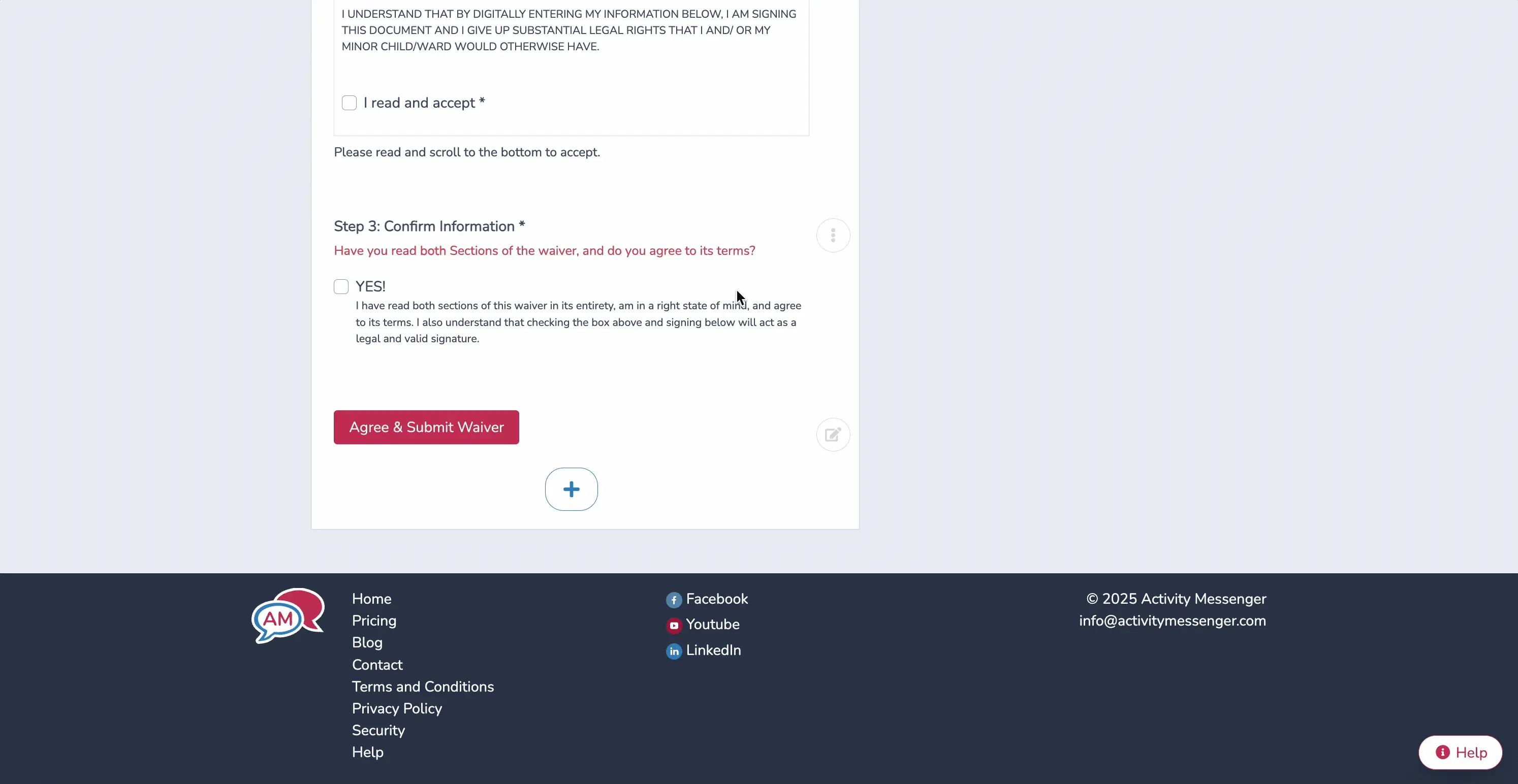 Hockey Camp Liability Waiver Form: Include Digital Signatures