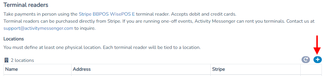 Configuring your Stripe Readers — screenshot