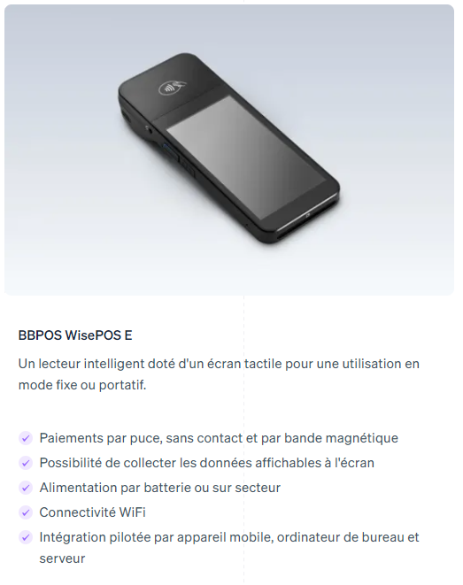 Lecteur Stripe — capture d’écran
