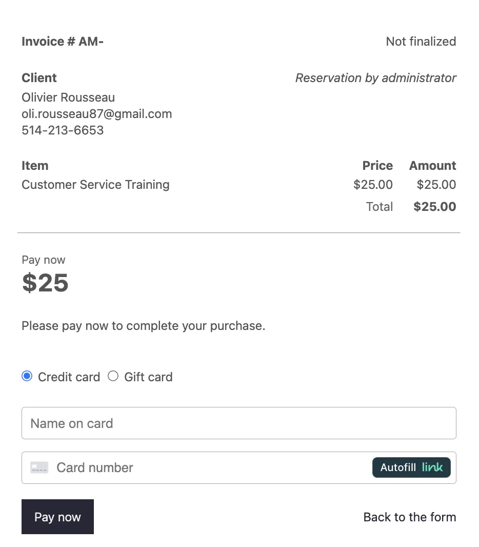 Collecting payments with stripe form
