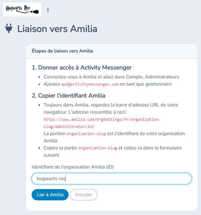 Connecter Amilia — illustration