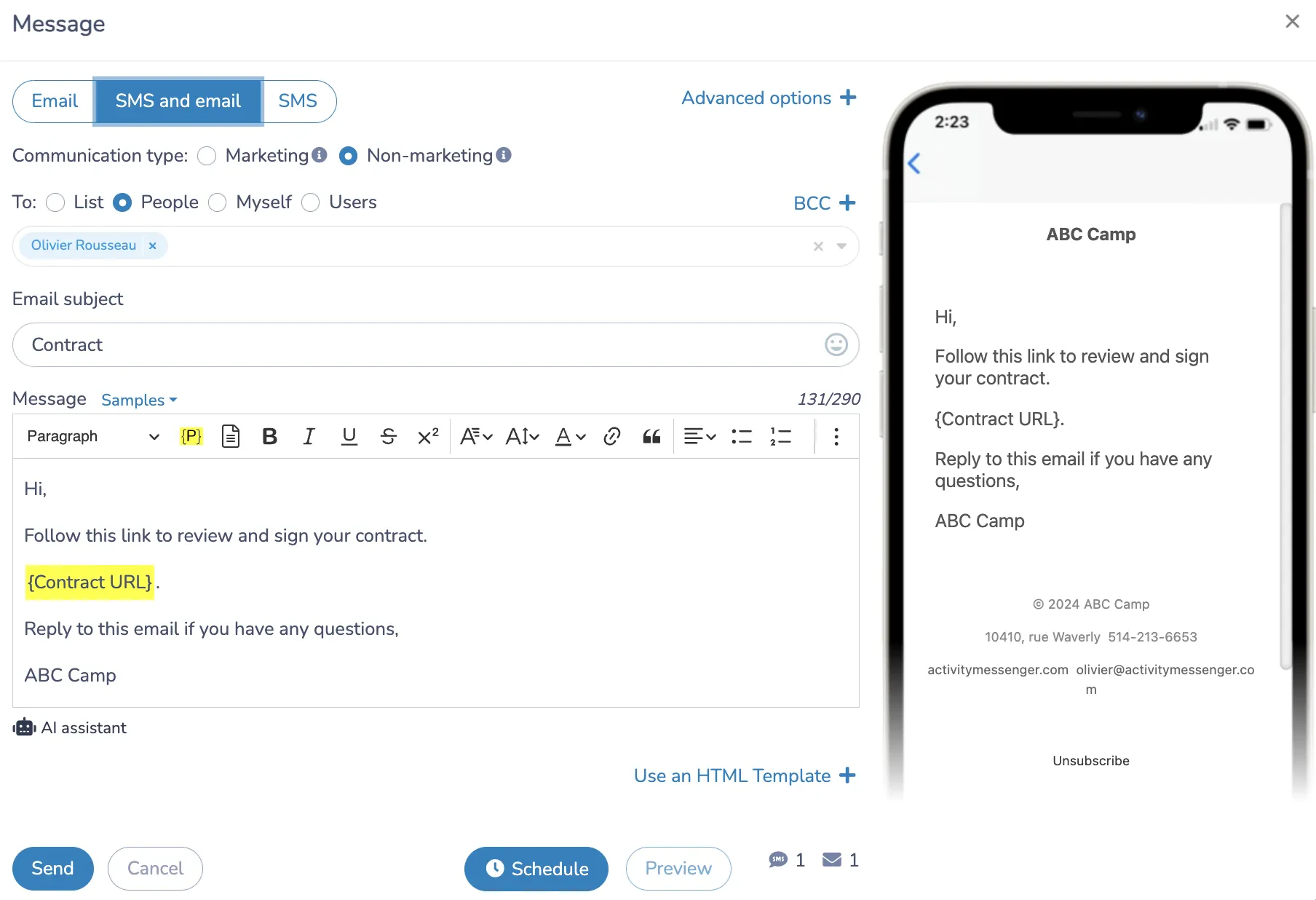 How to send your contracts by sms