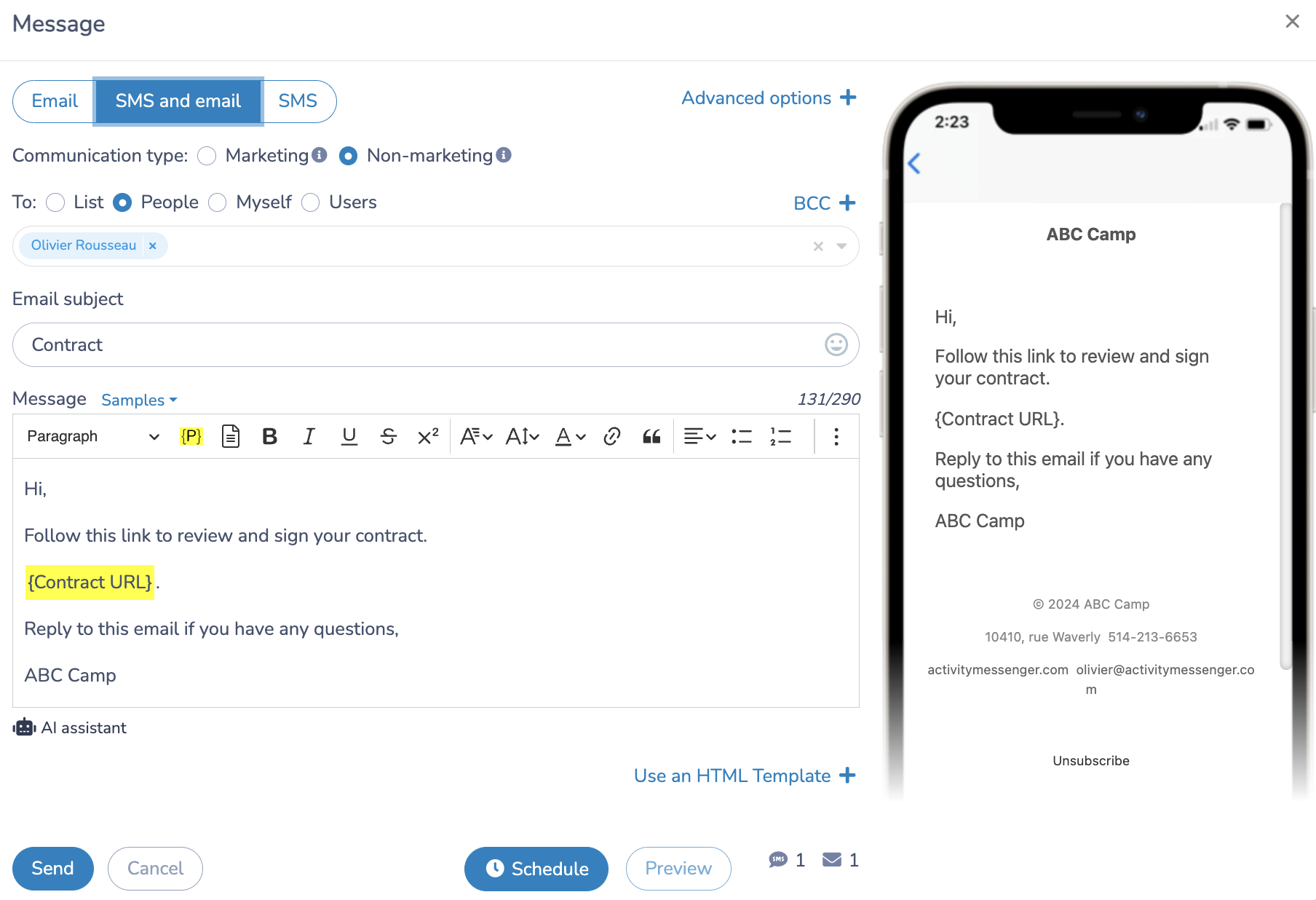 How to send your contracts by sms