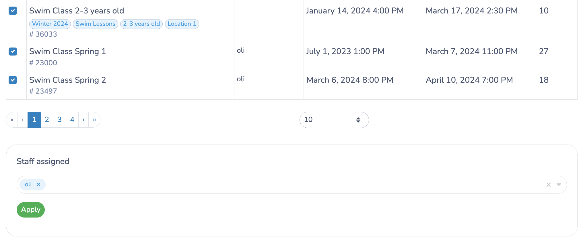 Make attendance lists accessible to staff