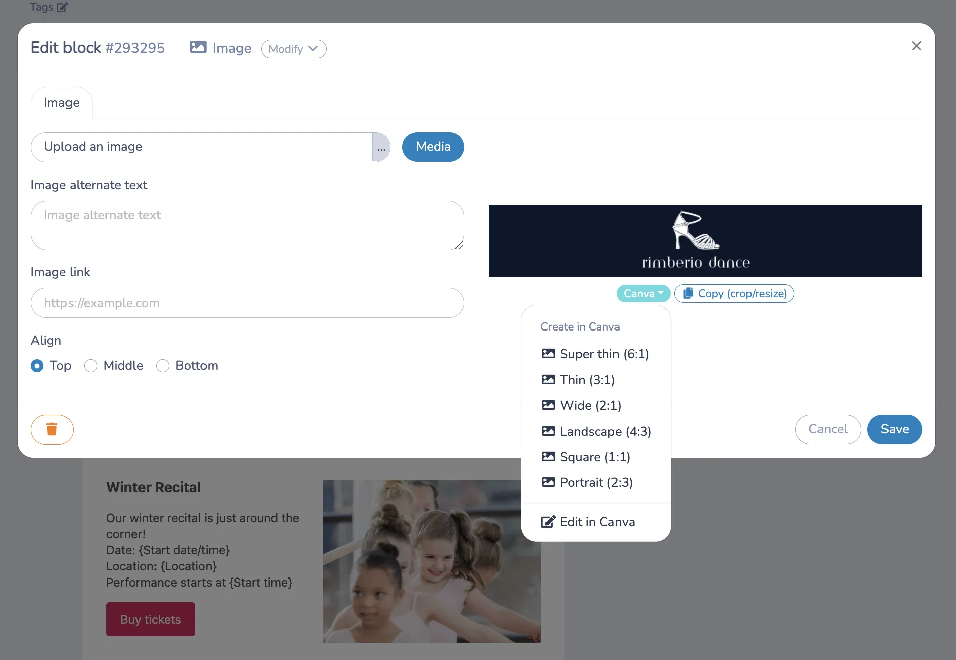 Email Marketing For Dance Studios using Canva
