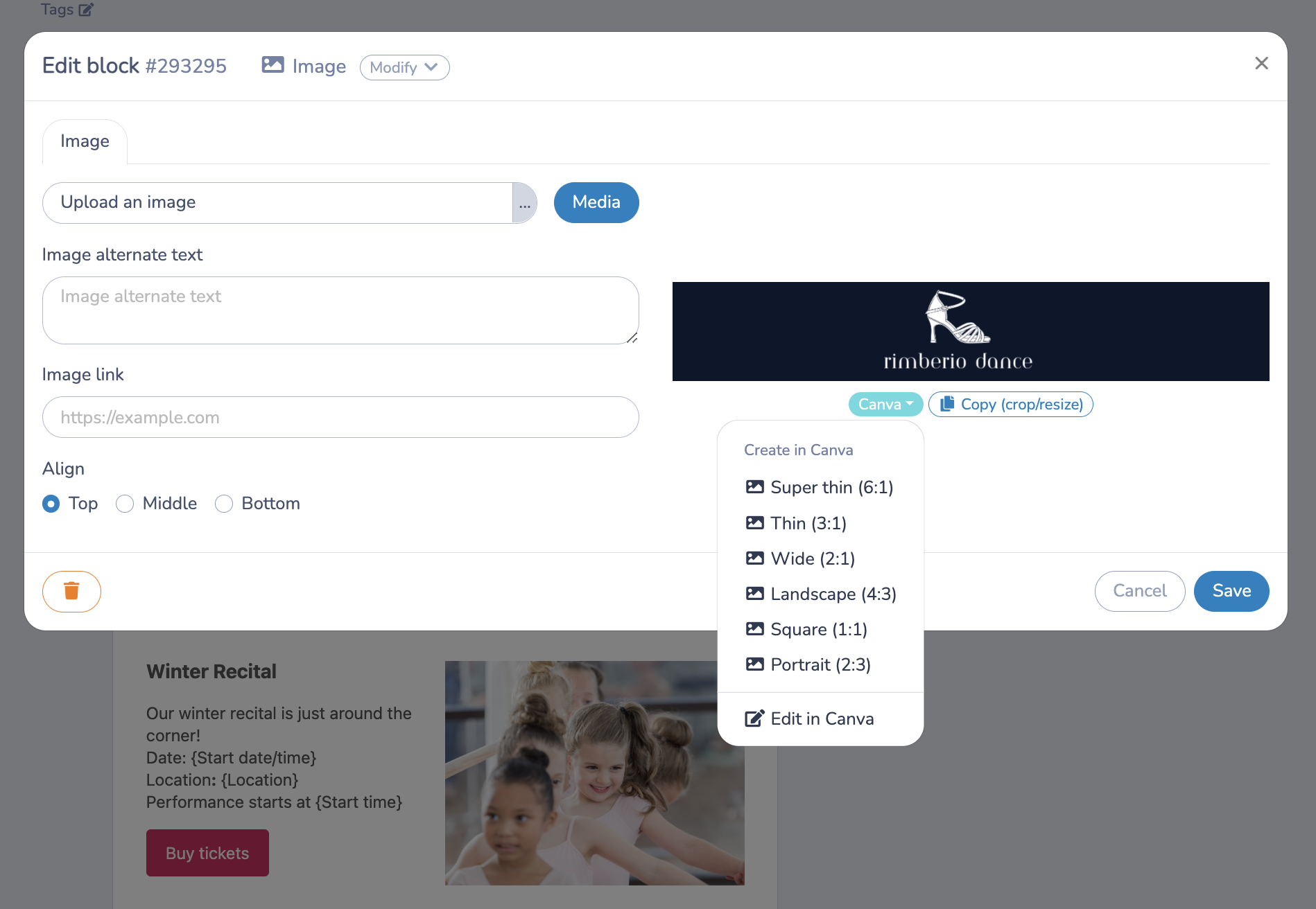 Email Marketing For Dance Studios using Canva