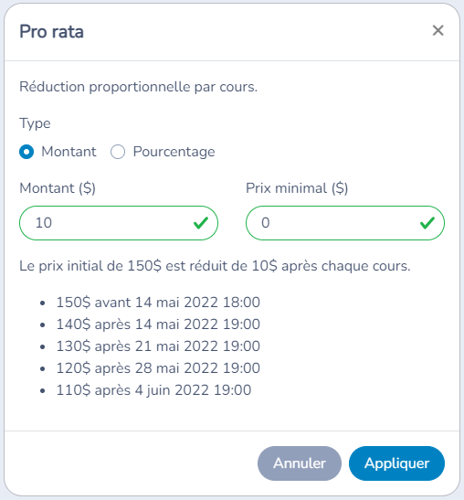 Rabais: codes promotionnels, subventions, coupons, formulaires sur mesures et pro rata — illustration