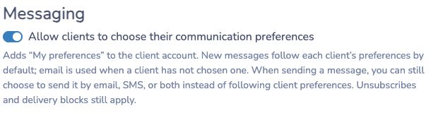 Client communication preferences and email fallback