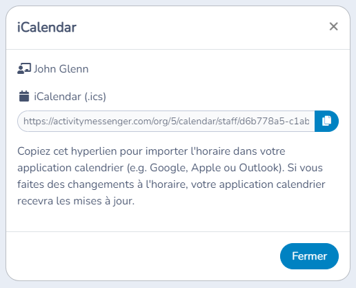 Calendrier du personnel — illustration