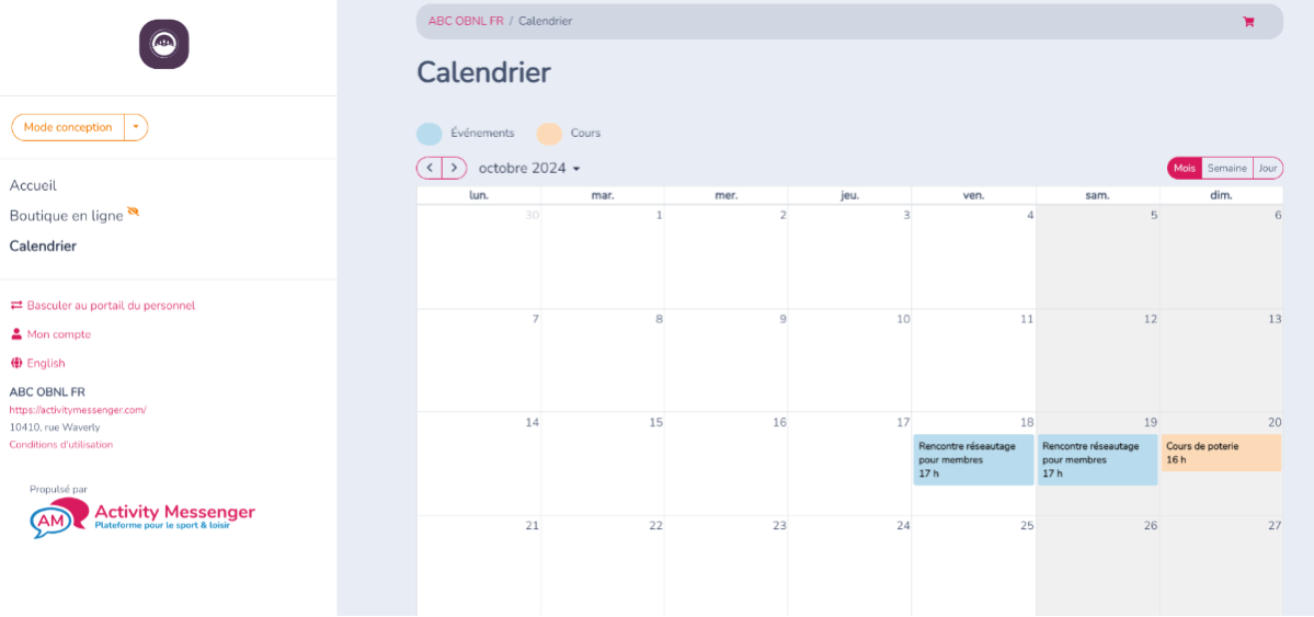 Calendrier d'événements — illustration