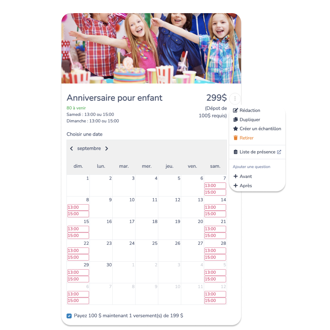 Gestion de vos fête d'enfants