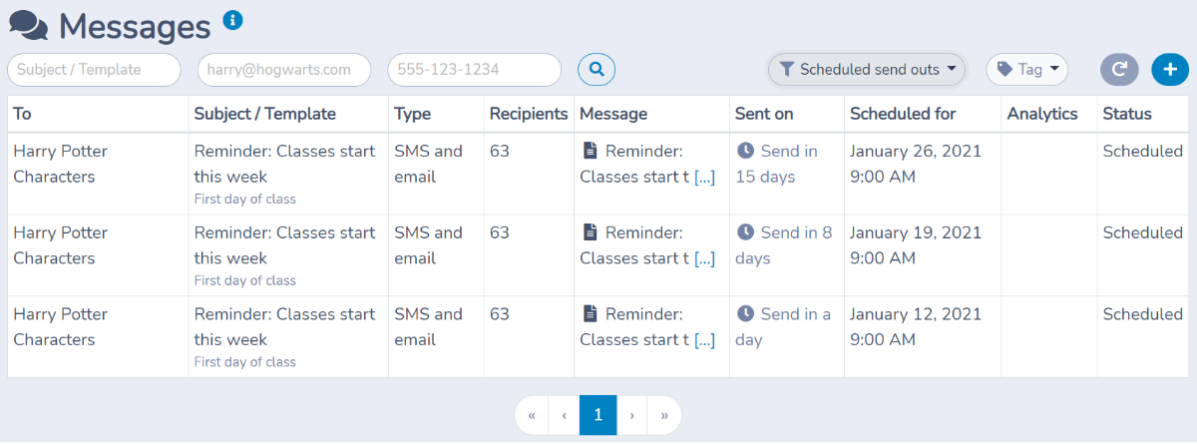 Scheduling messages — illustration