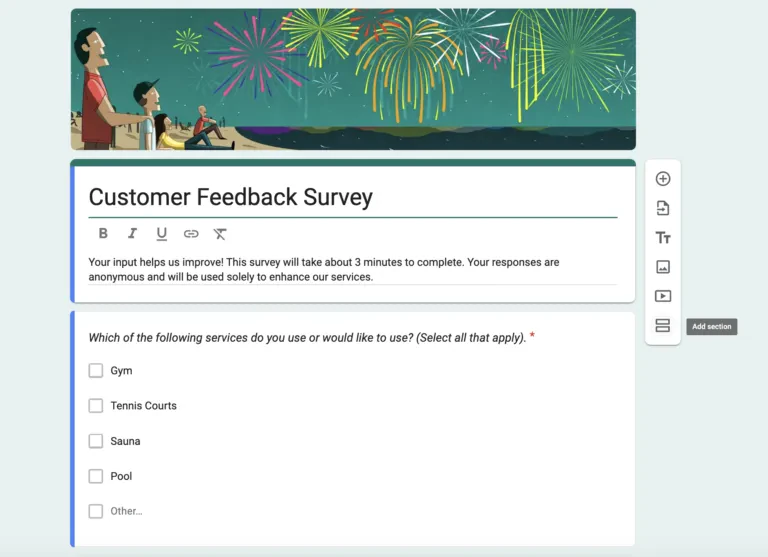 Add Sections in Google Forms