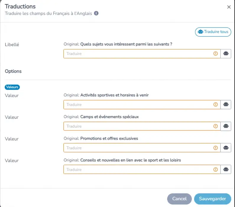 Traduire un formulaire — illustration