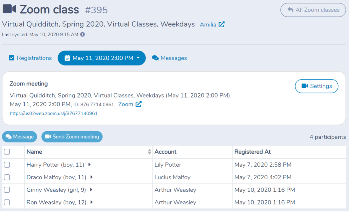 Running Zoom classes with Amilia — illustration