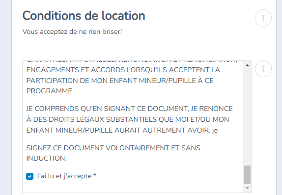 Contrat de location : Ajouter des conditions et signatures