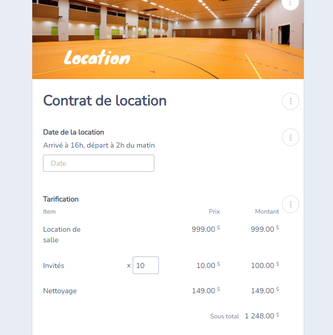 Contrat de location : Étape 2 - Concevoir votre formulaire