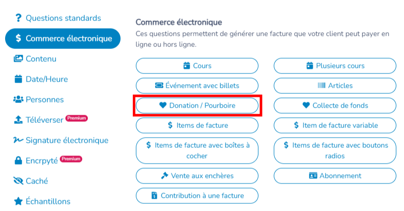 Formulaires de paiement — illustration