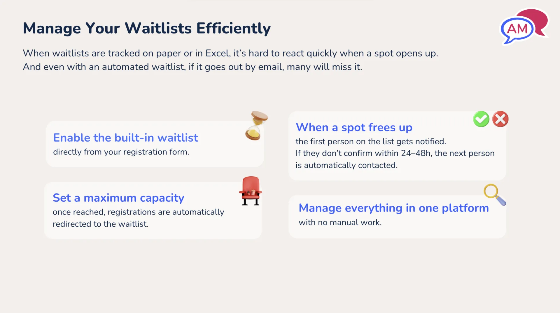 Manage waitlists efficiently