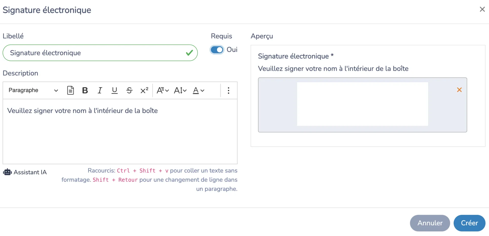 Inclure une signature numérique au formulaire d'acceptation des risques pour la natation