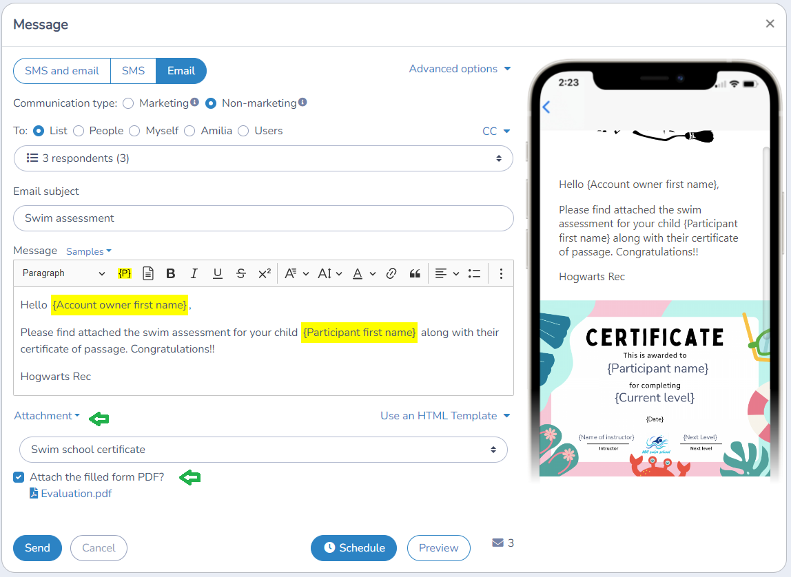 Evaluation forms — illustration