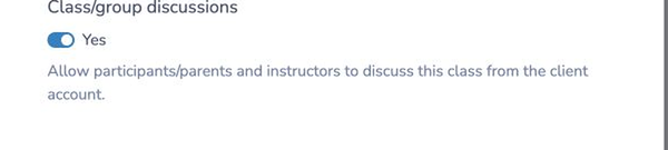 Enable Class/group discussions in the class advanced options