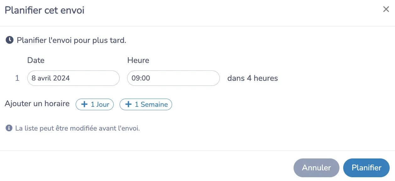 Planifier l'envoi de SMS en masse à vos employés