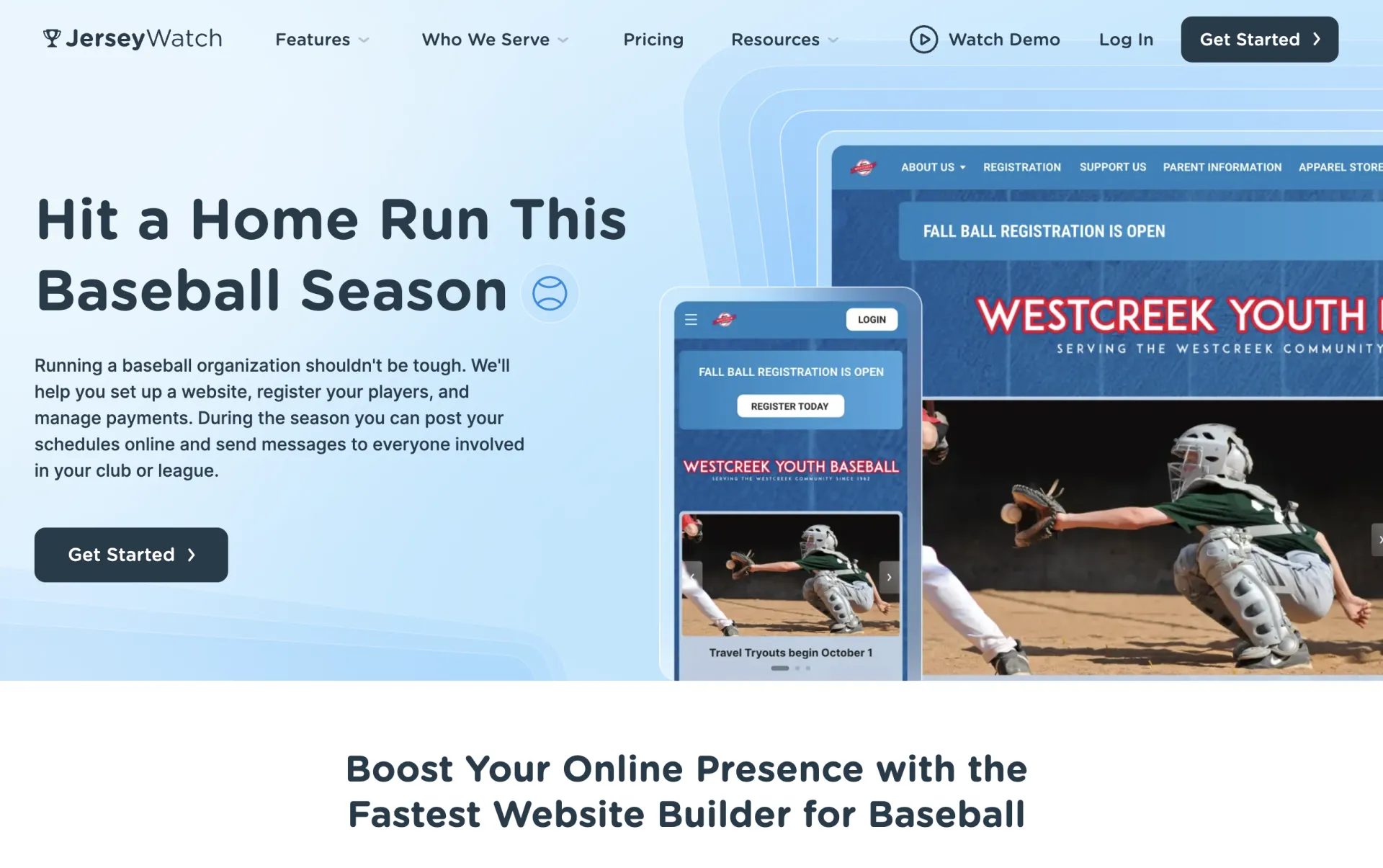 Jersey Watch baseball management software