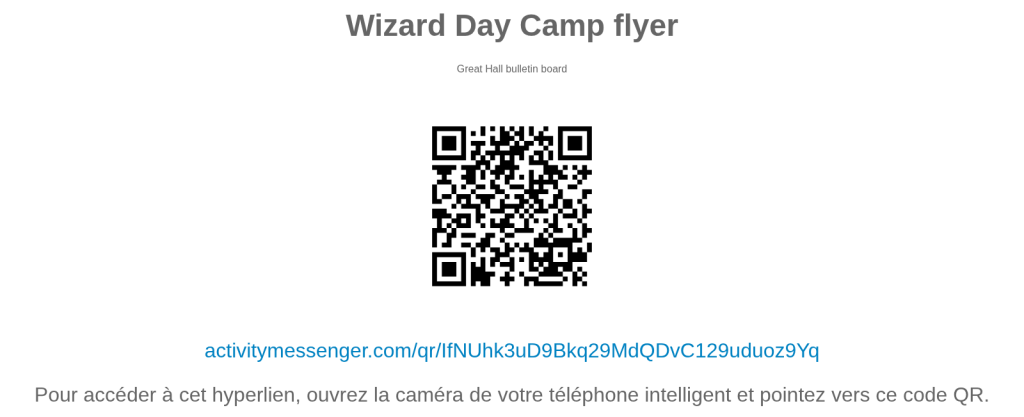 Page d’impression pour Sélections de Quidditch, avec l’emplacement Library poster et le bouton Imprimer