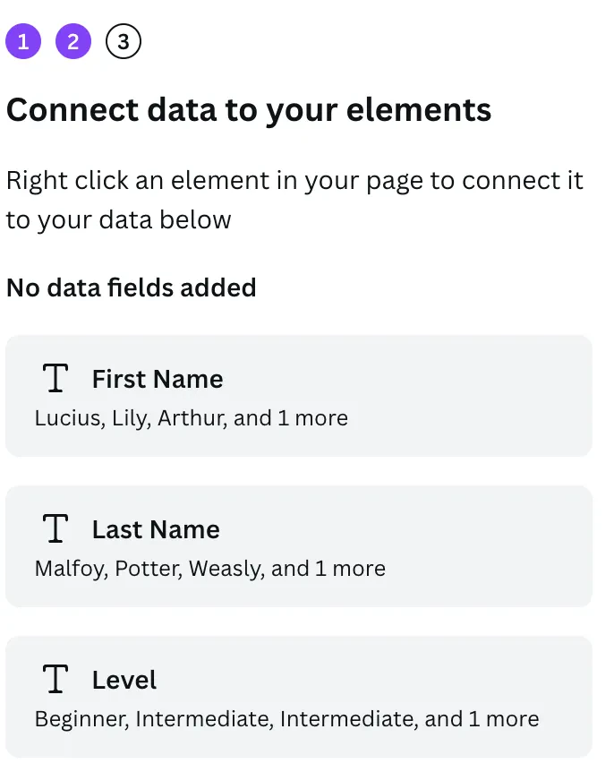 onnect Your Data to Design Elements