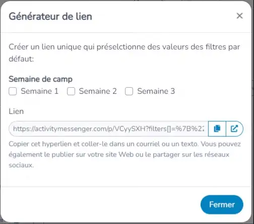 Exemple animé : lien de cours préfiltré